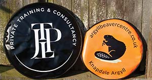 Printed tyre covers.